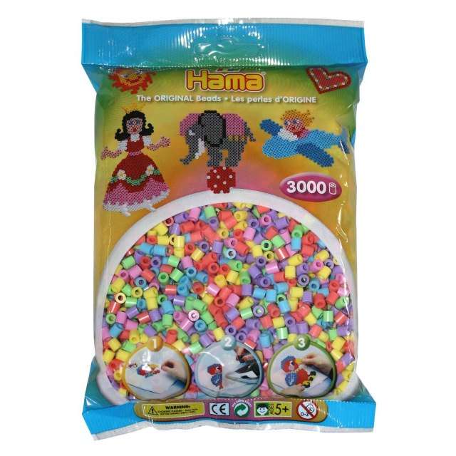 050.1 Hama sachet 3000 perles mix pastel