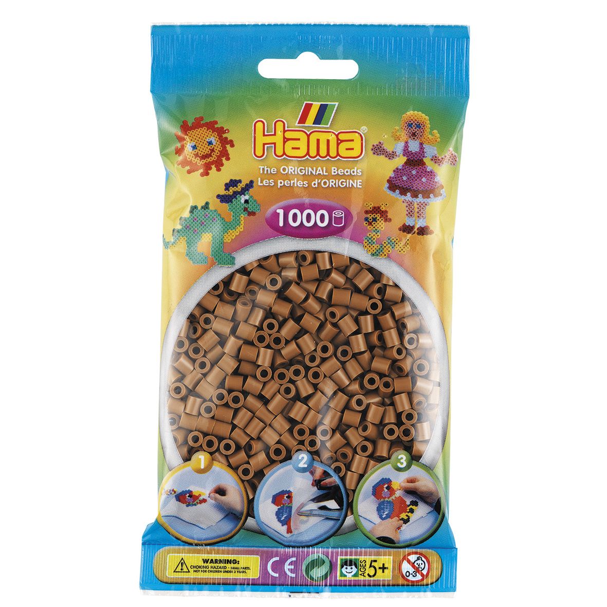 076. Hama sachet 1000 perles marron glacé
