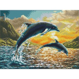 Kit broderie diamant: Dauphins DQ9012
