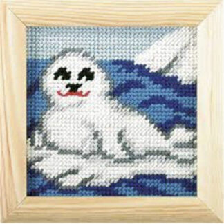 Broderie phoque avec cadre 1502