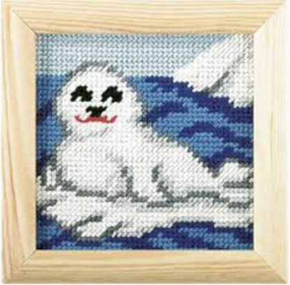 Broderie phoque avec cadre 1502