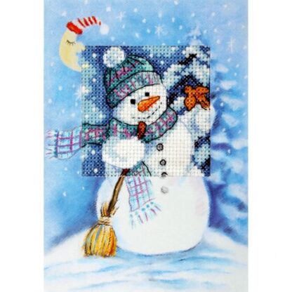 bonhomme de neige, carte à broder - 6231