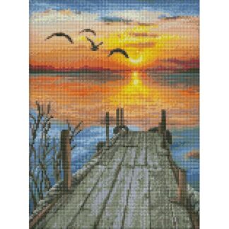 Kit broderie diamant: Coucher de soleil sur le Lac AM1493