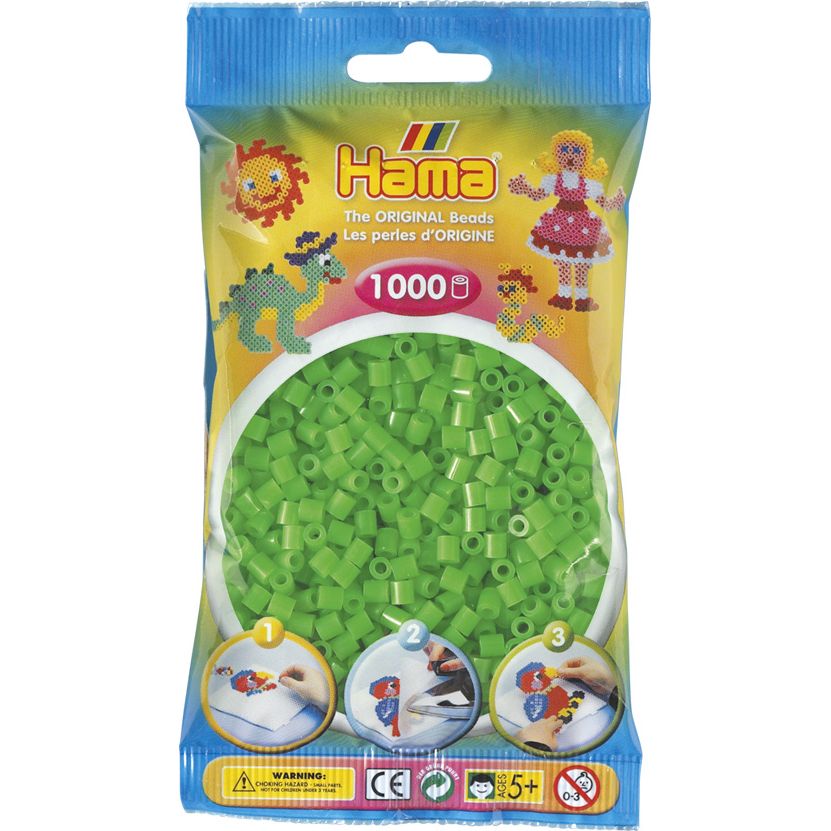 042. Hama sachet 1000 perles vert fluo