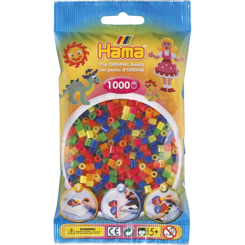 051. Hama sachet 1000 perles mix néon
