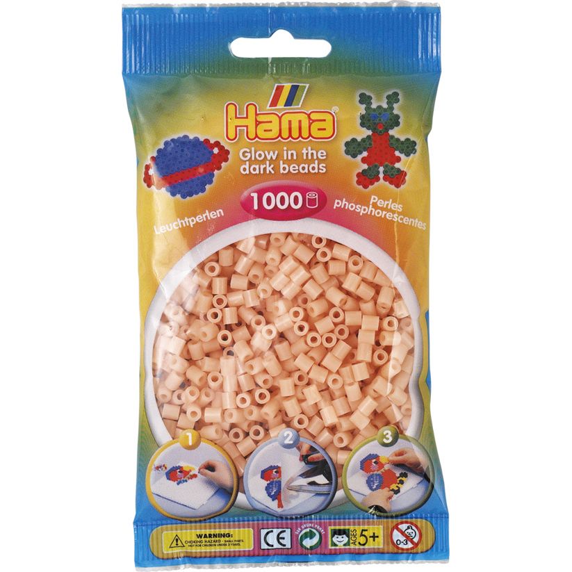 056. Hama sachet 1000 perles rouge phosphorescent