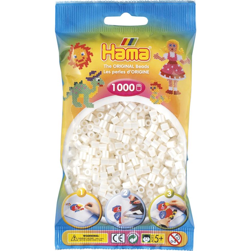 064. Hama sachet 1000 perles nacre (blanc perle)