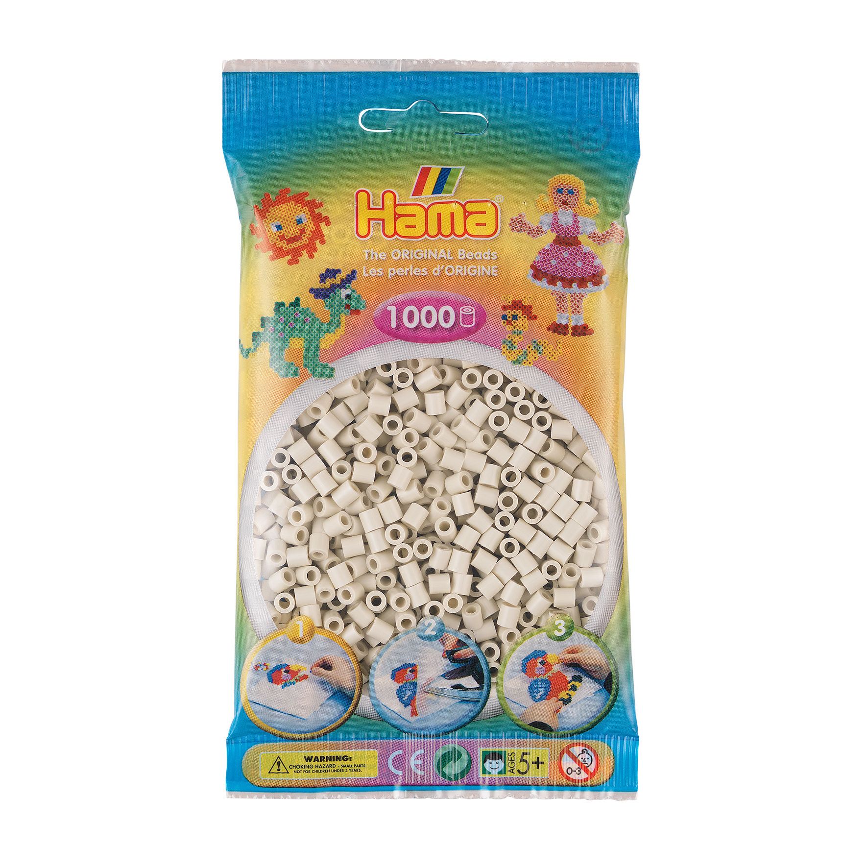 077. Hama sachet 1000 perles blanc calcaire