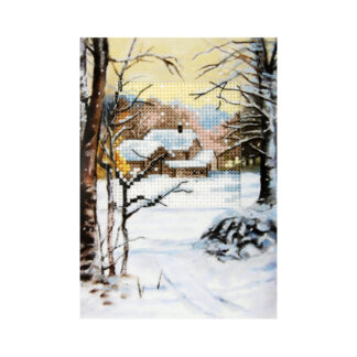 Village dans la forêt, carte à broder - 6234