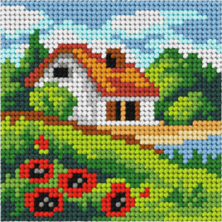 Broderie enfant: Maison en été - 6757