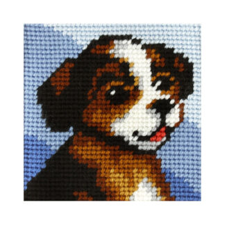 Bébé Chien sur fond bleu - Orchidea 9607