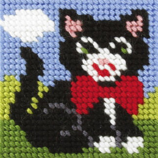 Canevas enfant: petit chat noir - 9632