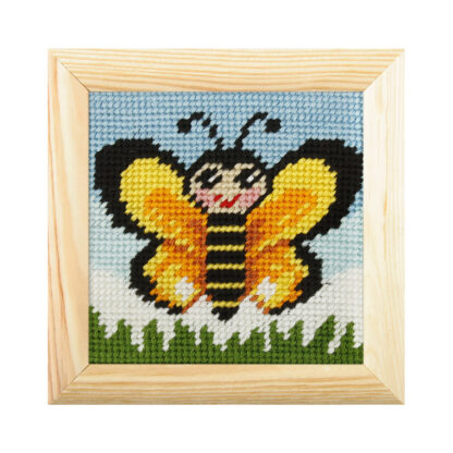 Broderie enfant: papillon avec cadre 6707