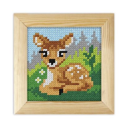 Bébé Faon avec cadre en bois 6717