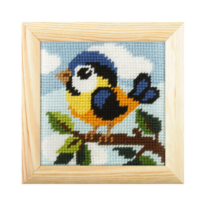 Mésange bleue avec cadre 6706