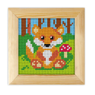 Broderie enfant: Renard avec cadre 6718