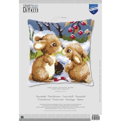 Coussin Lapins dans la neige - Vervaco 21832 – Image 2