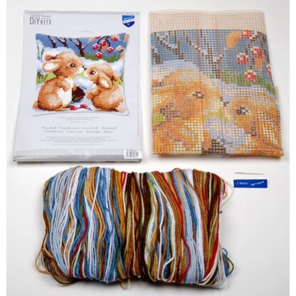 Coussin Lapins dans la neige - Vervaco 21832 – Image 3