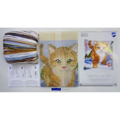 Coussin chat dans la neige - Vervaco 166625 – Image 3